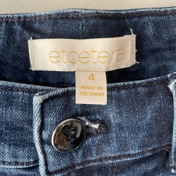 Etcetera Boyfriend Jeans Dark Wash Size 4 Stretch Straight Leg - Picture 6 of 9